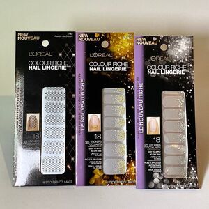 L’Oréal Colour Riche Nail Lingerie 3D Nail Stickers Bundle of 3 - Stick-On New